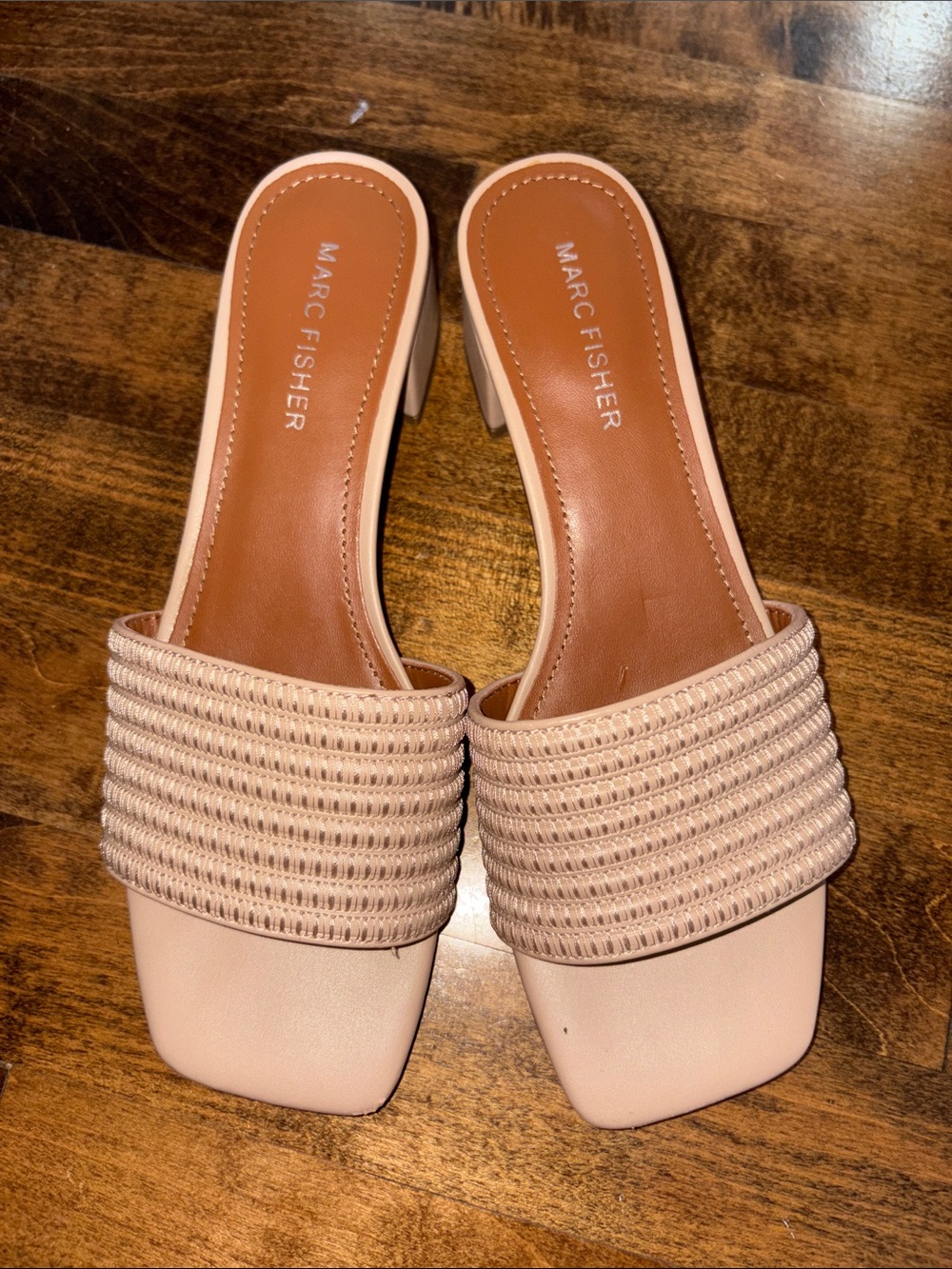 Marc Fisher Blush Braided Wide-Strap Slide Mules
